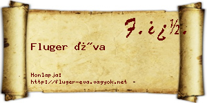 Fluger Éva névjegykártya